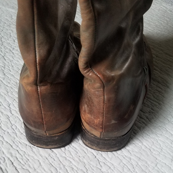 Coclico genuine leather tall riding boots low heel vintage-looking patina - Picture 8 of 13